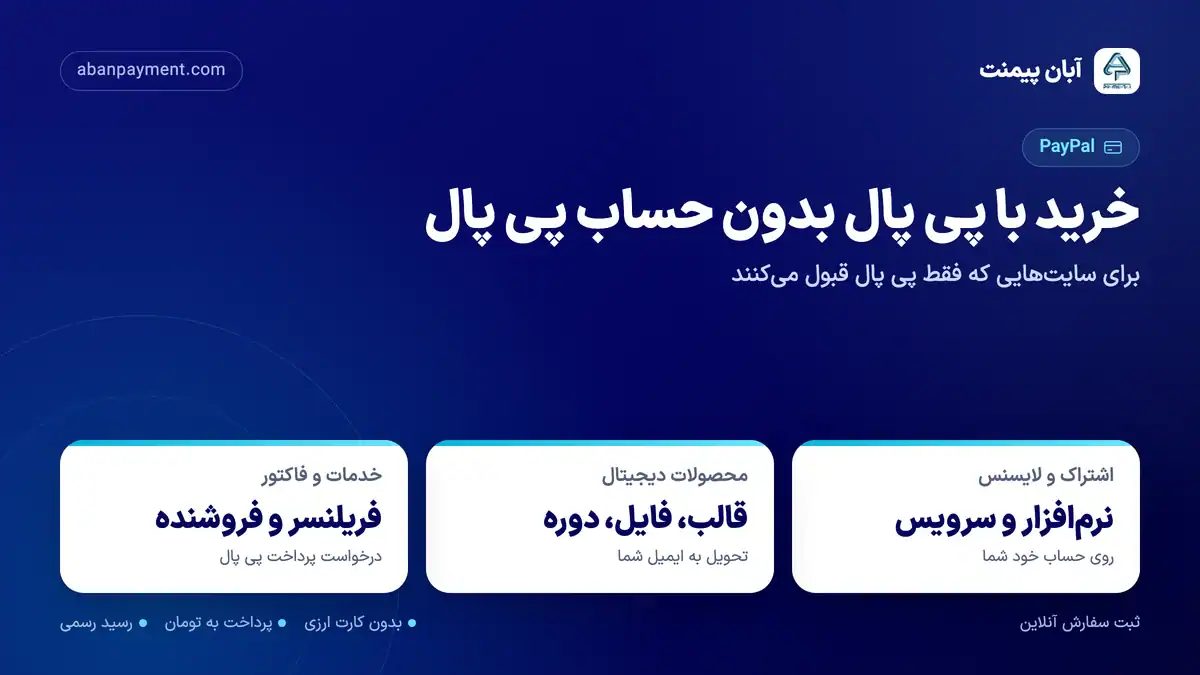 خرید با پی پال بدون حساب پی پال: اشتراک و لایسنس نرم افزار، محصولات دیجیتال و پرداخت فاکتور فریلنسرها